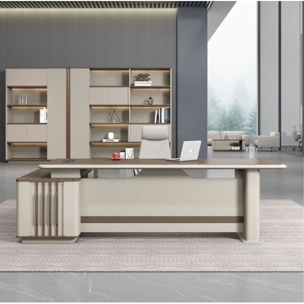 Modern L Shape Director Manger Office Furniture Solutions Table And Chair Set Executive