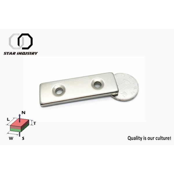 Strong Ndfeb Countersunk Magnets N35h Rectangular Magnets With Holes