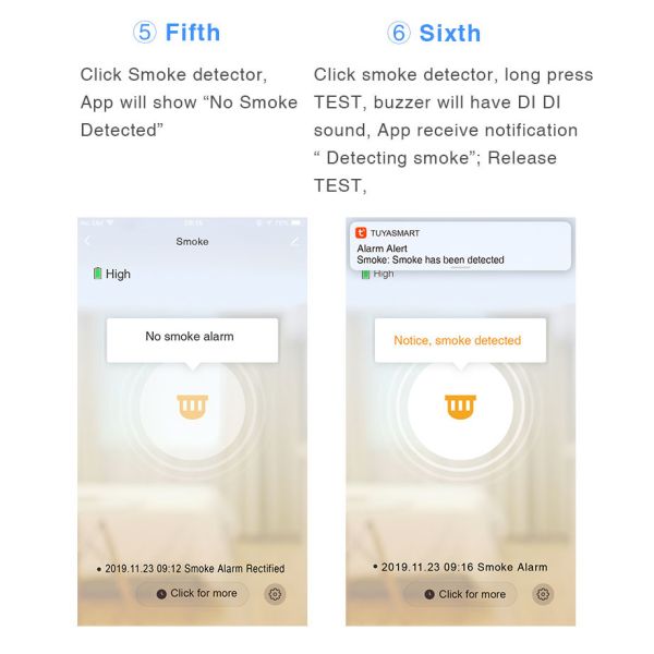 Smart Life Tuya Remote Control Wifi Smoke Sensor Work With Amazon Alexa Google