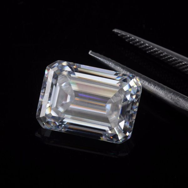 3.55CT Emerald Cut Fancy Cut Loose Moissanite DEF Color Super White VVS1 10x8MM