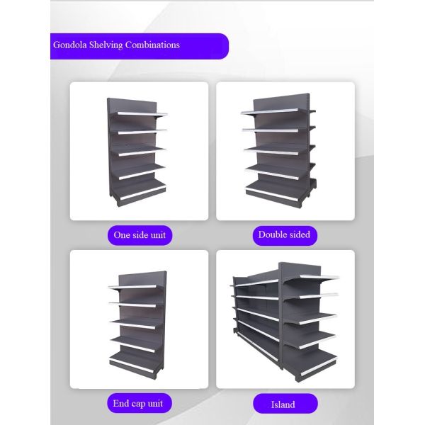 Supermarket Island Gondola Rack Steel 1900mm Gondola In Retail Store