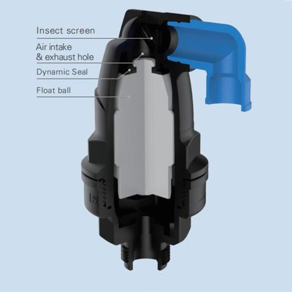 POM Plastic Vacuum Relief Valve 2 Inch Micro Drip Irrigation Ventilation