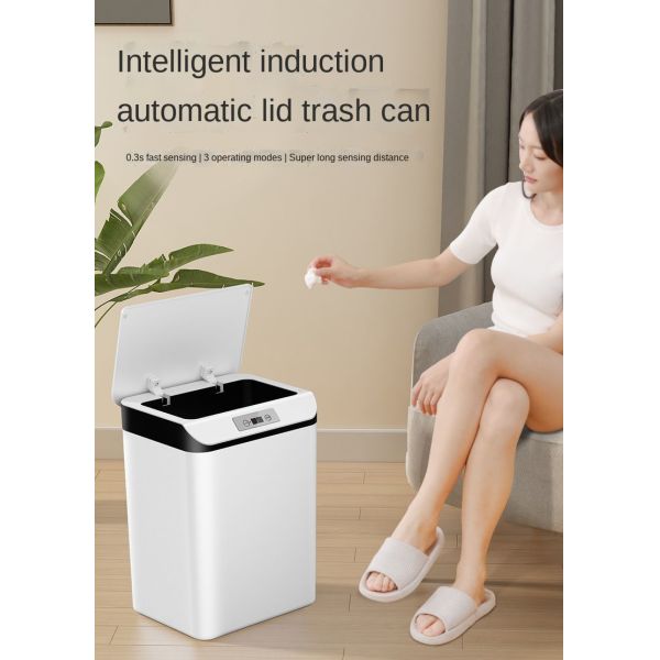 Intelligent Inductive Household Bedroom Living Room Toilet Toilet with Cover Creative Automatic Electric Induction Garbage Can
