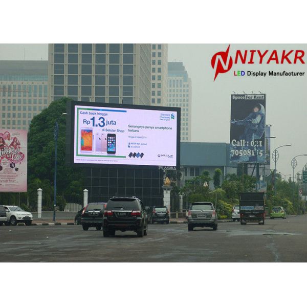 Super Slim Full Color LED Outdoor Advertising Screens SMD3535 6500 Cd/m2