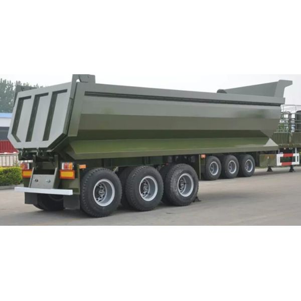High Strength 3 Axles 70 Tons Steel Hydraulic Rear End U shaped Dump Semi Trailer