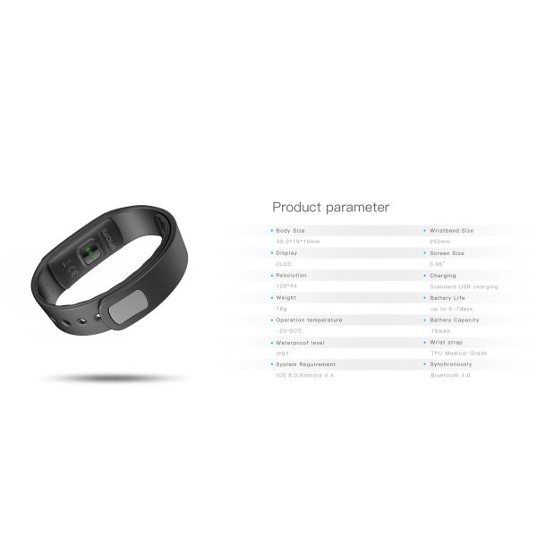 Water Resistant Heart Rate Monitor Intelligent Health Bracelet