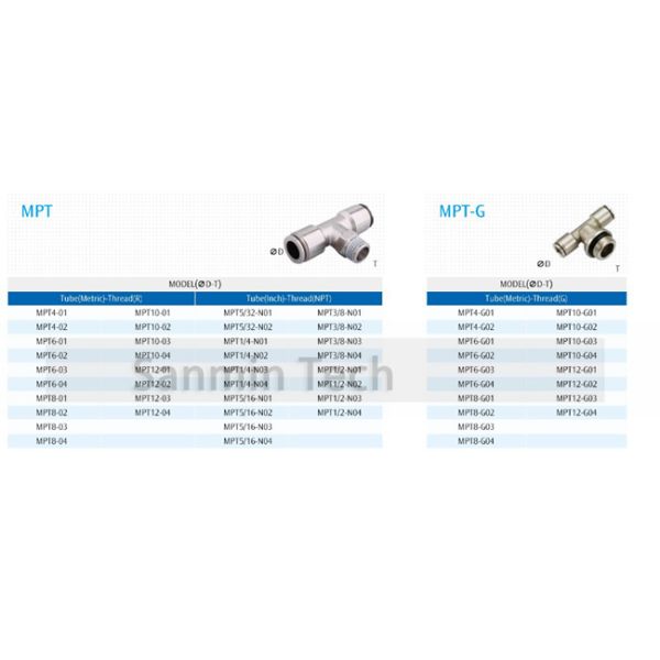 MPT All Metal Pneumatic Air Fittings Male Branch Tee Air Pneumatic Brass Fitting