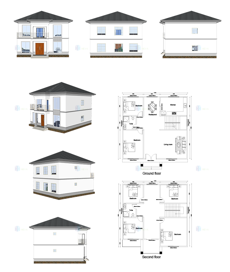 Luxury Villa - (QB15) Sturdy Durable Steel Structure Prefab Model House Building Plans Designs