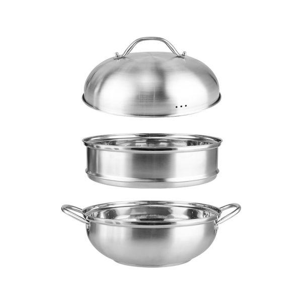 Restaurants Stackable Steamer Pot 28cm Stainless Steel 410