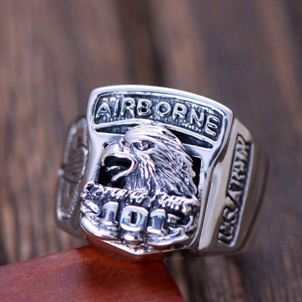 Retro Jewelry 925 Sterling Silver Engraved US Army Eagle Style Men Ring (XH052370)
