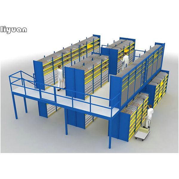 Steel Platform Mezzanine Racking System Powder Coated / Galvanized Finish 3D design