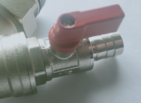 3603 3609 Straight Type Nickel Plated Brass Ball Valve w/ Meter Outlet & Built-in Strainer & Optional Brass Drain Valve