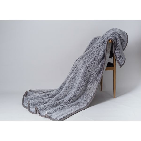 Micro Mink Knit Sherpa Blanket Warm Double Ply Solid Harmless Super Soft Classic Gray