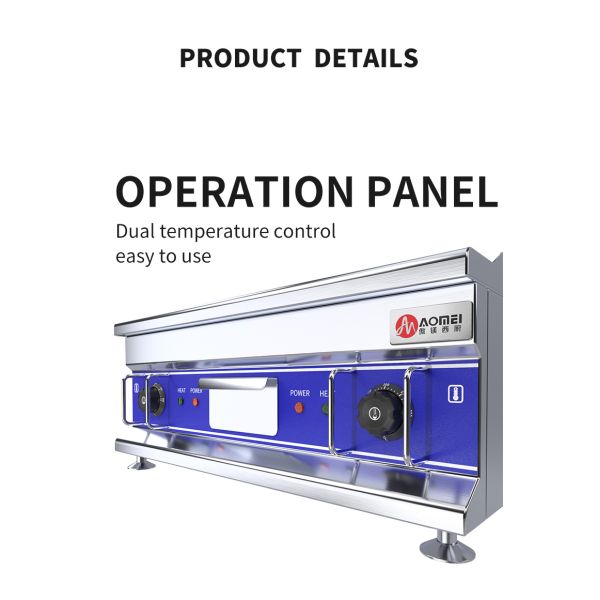 PTFE Non-Stick Material Electric Griddle for Counter Top Commercial Restaurant Kitchen