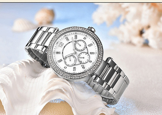 Diamond Water Resistant Waterproof Wrist Watch Stainless Steel Bracelet For Women