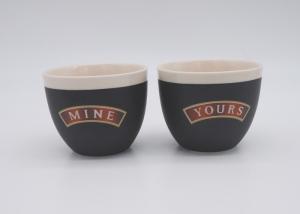 Quality Round Shape Ceramic Candle Holders Cup Wax Holder In Matte Black With Shiny Logo wholesale