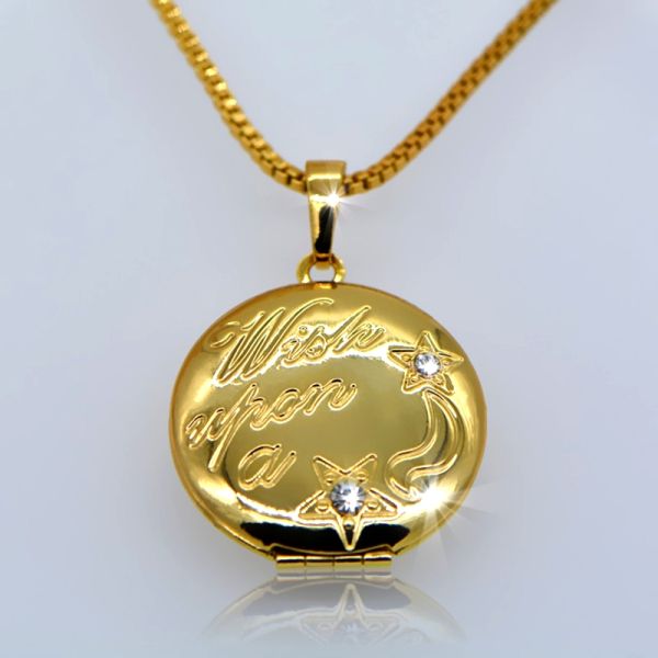 Locket Pendants jewelry New Vintage Little stars round Pendants jewelry 18k gold plating