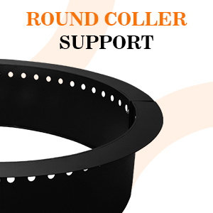 Smokeless Fire Pit Insert Steel 45" Round Foldable Fire Pit Ring with Air Vents and Coller Support
