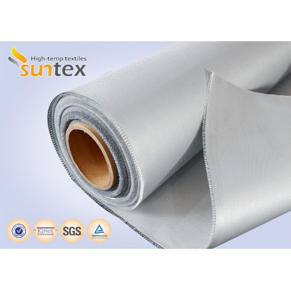 Silver Grey Fiberglass Fire Resistant Welding Blanket Silicon Rubber Colored Fiberglass Cloth