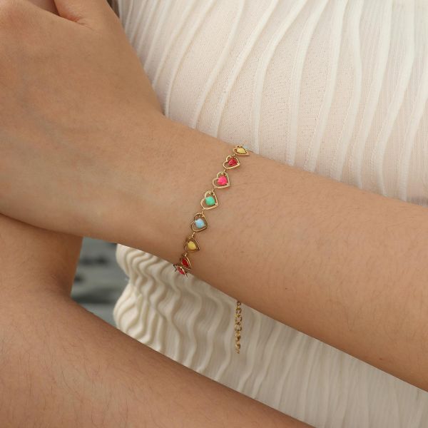 Women Jewelry Gold Plated Stainless Steel Chain Link Bracelet