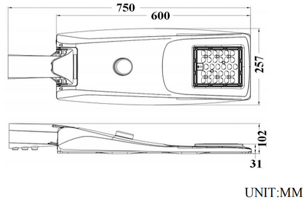 40W Solar LED Street Light 40Ah Battery For Over 12 Hours Working Time