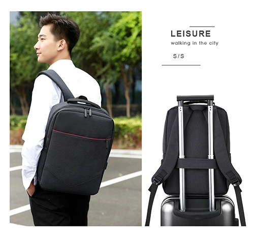 Leisure Style Waterproof Business Backpack Customizable With Luggage Strap