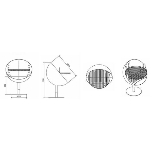 OEM Metal Product Wooden Fire Bowl GN-BBQ-215 Corten Steel Fire Pit BBQ Grill