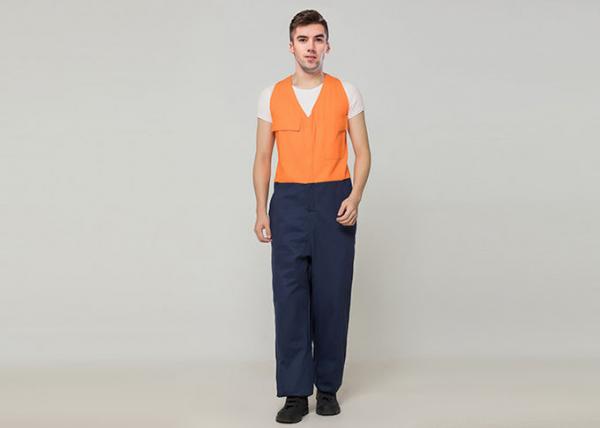 Double Stitching Safety Work Clothes High Visable Orange Jacket Bib Pants Suit