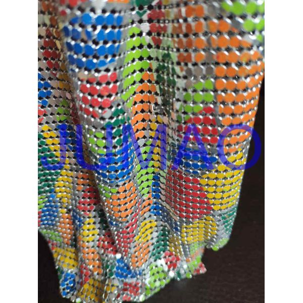 Colorful Drapes Metal Sequin Fabric Anodized Aluminum For Bag / Cloth / Table