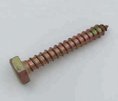 Carbon Steel Self Tapping Screws Hex Head Wood Screw Type H Cross Recess DIN571