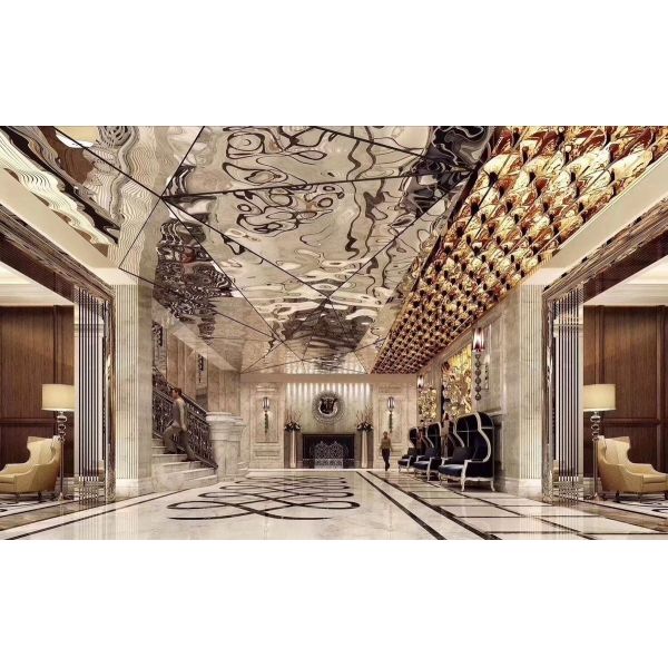 Mirror Polished Water Ripple Stainless Steel Sheet 430 PVD Color 1219mm