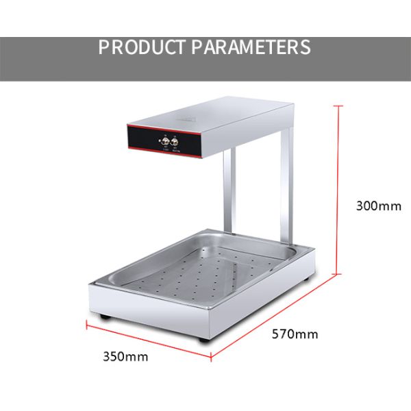 Safe Commercial French Fry Warmer Cake Display Fridge Thermostatic Control Increase Temperature Rapidly