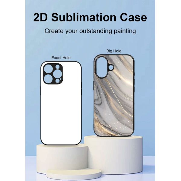 2D Sublimation Cell Phone Blanks Customized Mobile Sublimation Cover Shockproof For iPhone 14 15 Pro