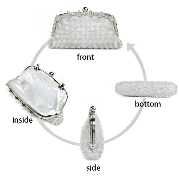 Classic full crystal rhinestone clutch dinner evening lady bride bridesmaid diamond-encrusted dinner clutch bags