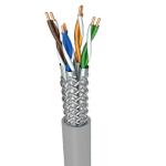 Gray LSZH SFTP CAT7 Cable 23AWG Oxygen Free Copper Lan Cable 600MHz 1000FT