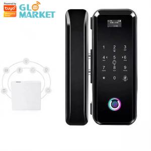 Quality Smart Tuya Wifi Glass Intelligent Door Lock Fingerprint Digital Keyboard Password Lock wholesale