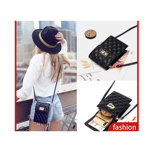 2019 new leather mini small change small bag vertical versatile rim-mesh sheepskin cell phone bag