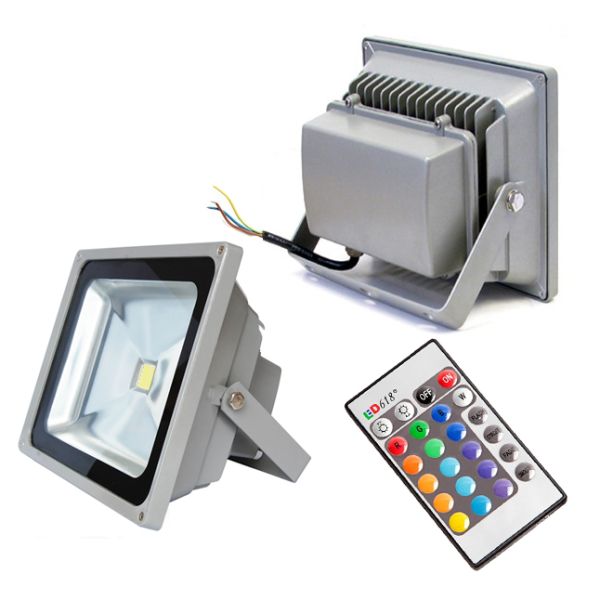 Remote Control Outdoor LED Flood Light EPISTAR For Exterior Wall Decorative
