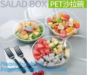 Quality Cheap Custom Food Grade Clear PET Salad Bowl Disposable Food Plastic Bowl,460ml Disposable PET Noodle Soup Salad Bowl wholesale