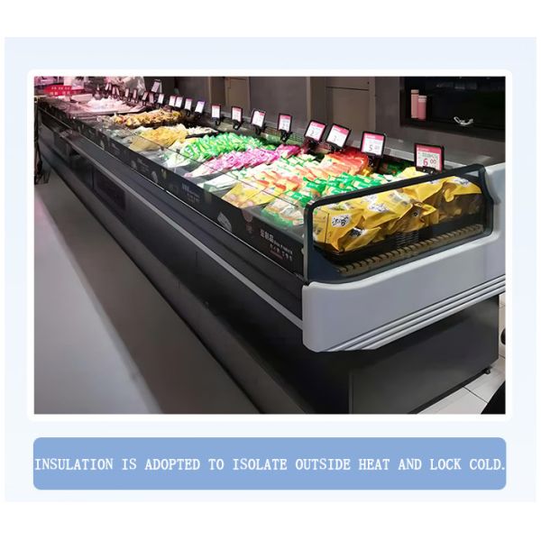 Single Temperature Meat Display Freezer Stainless Steel Food Counter Butcher Fridge