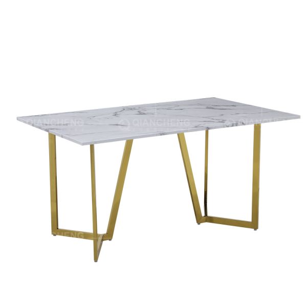 6 Seater Luxury Marble Dining Table Sintered Stone Top Dining Table