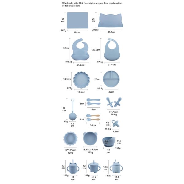 Waterproof Non Slip Silicone Baby Bowl Set With Customized Logo