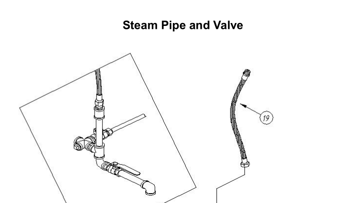 Steam Hose Laundry Equipment Parts 55cm Commercial Stainless Steel For Shop