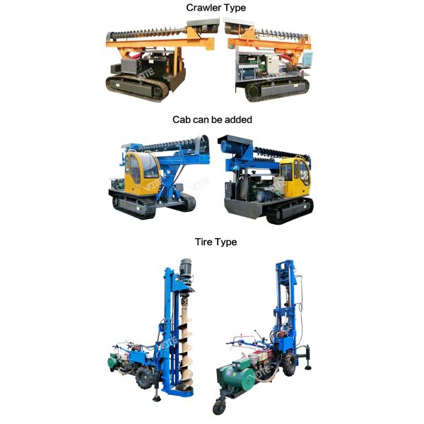 Ground Screw Helical Construction Pile Drilling Machine With 4105 Turbocharged Engine