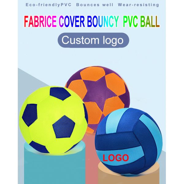 Sports Toy Colorful Fabric Ball Inflatable Pvc Toy Ball Football
