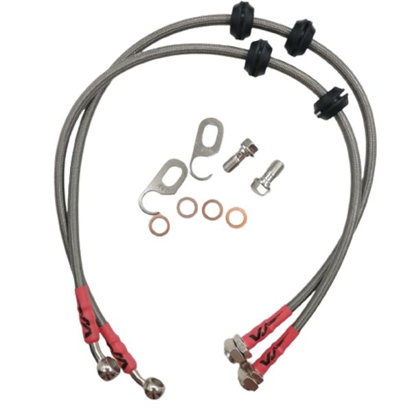 Convex Nozzle Flexible Steel Braided Brake Line For Brake Fluid Delivering