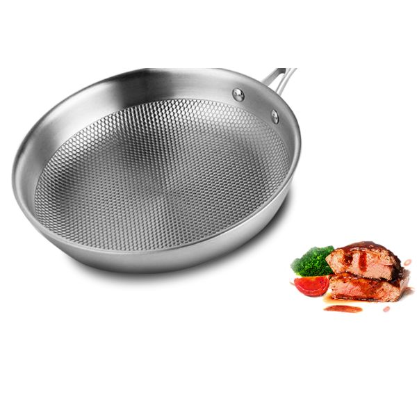 Honeycomb Kitchen Frying Pan Nonstick Hybrid Stainless Steel Frying Pan