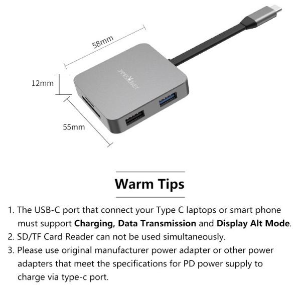 Lightweight 6 In 1 Usb Type C To Micro Usb Adapter Hub Compatible With MacBook Pro Air