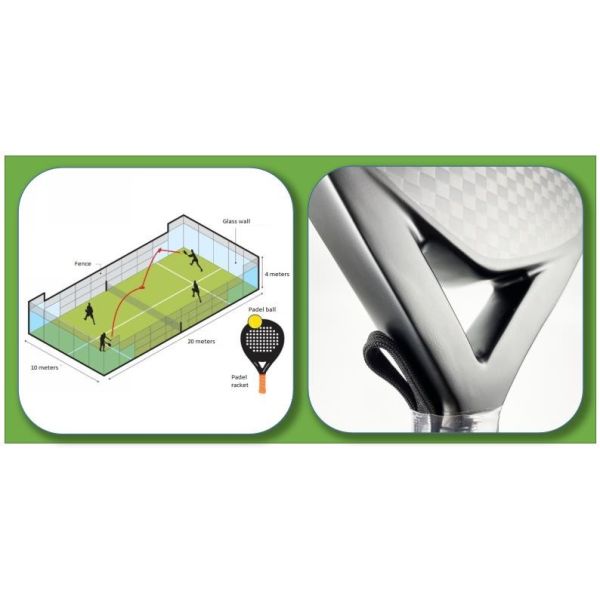 Paleta Paddle Tennis Racket Carbon Handle 12k Paddle Board Racket