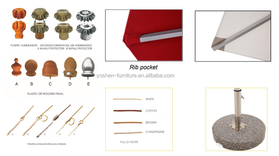 8ft polyester waterproof Red parasol cover middle pole aluminum patio umbrella outdoor picnic umbrella---2300